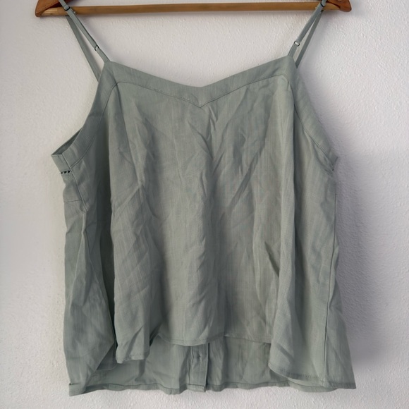 Becool Top Women Large Green V-Neck Sleeveless Spaghetti Strap Rayon - Picture 5 of 10